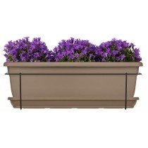 Kit jardiniere avec support en métal et plateau - GARDEN ID Relax - Taupe 50 cm - Recyclé et 100% recyclable - Volume pour pla