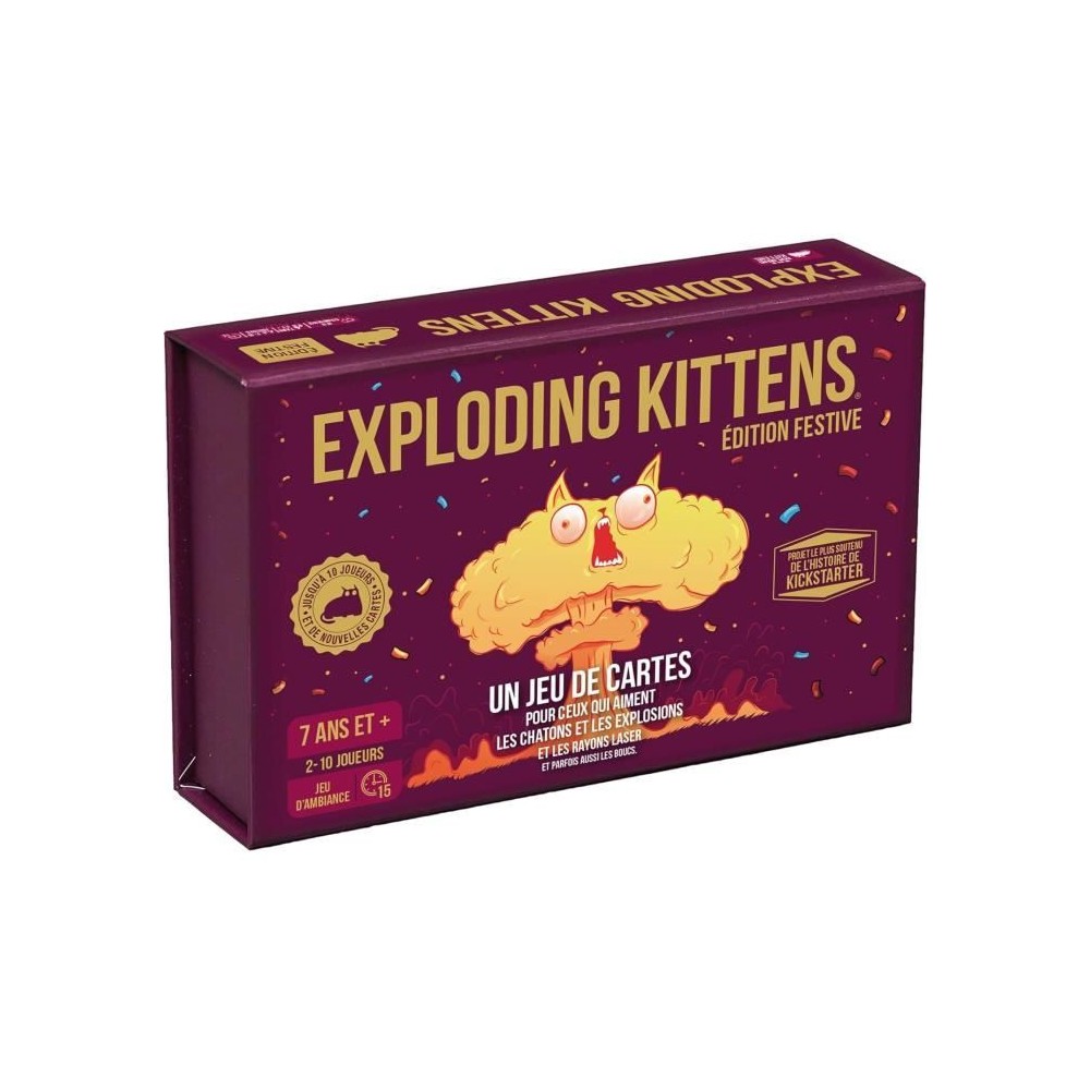 Jeu d'ambiance - ASMODEE - Exploding Kittens : Édition Festive - Pour Adultes - Durée 15 min