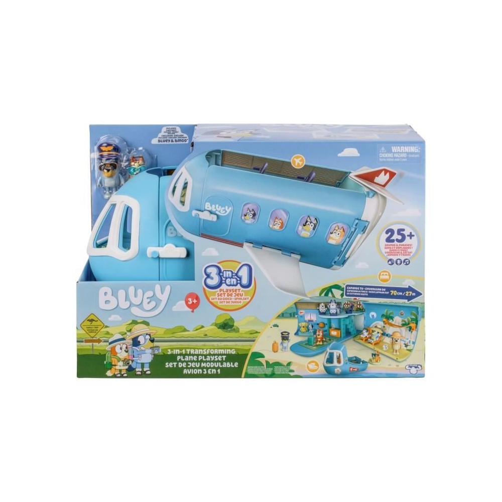 Avion de Bluey - BLUEY - Set de jeu transformable avec figurines et accessoires