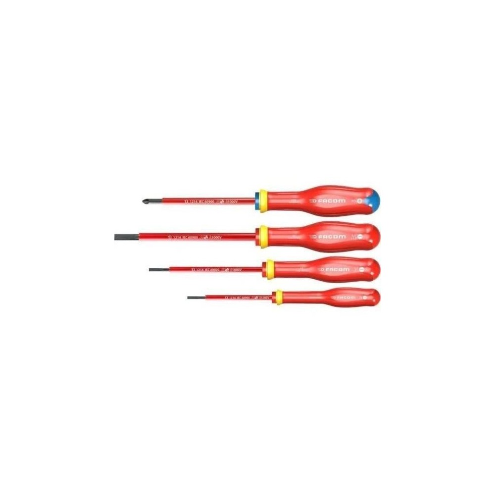 Jeu de 4 tournevis isolés - FACOM - AT4VEPB - 1000V