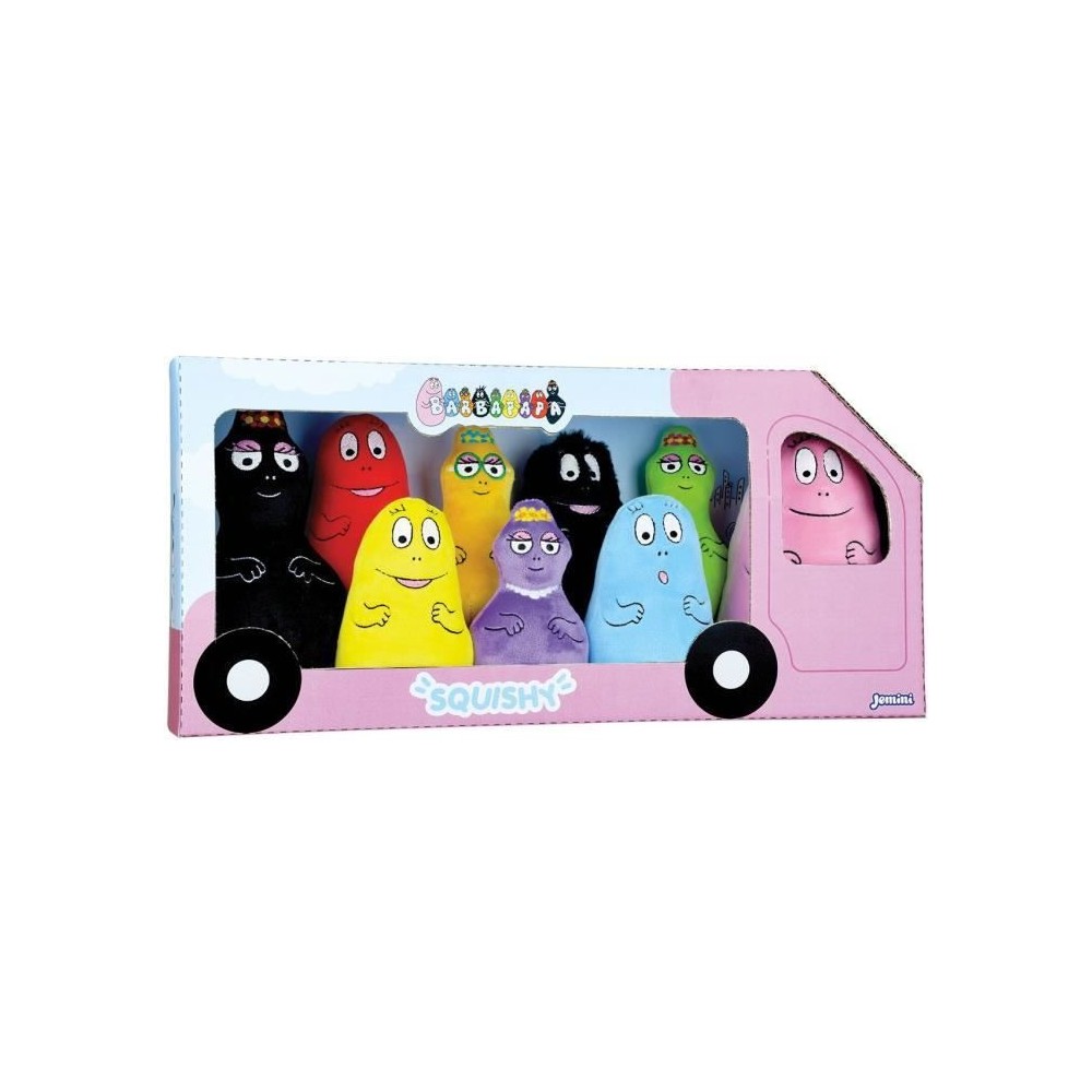 Coffret 9 Peluches Barbapapa +/- 15 cm - JEMINI - Inclut Barbapapa, Barbamama et leurs sept enfants.