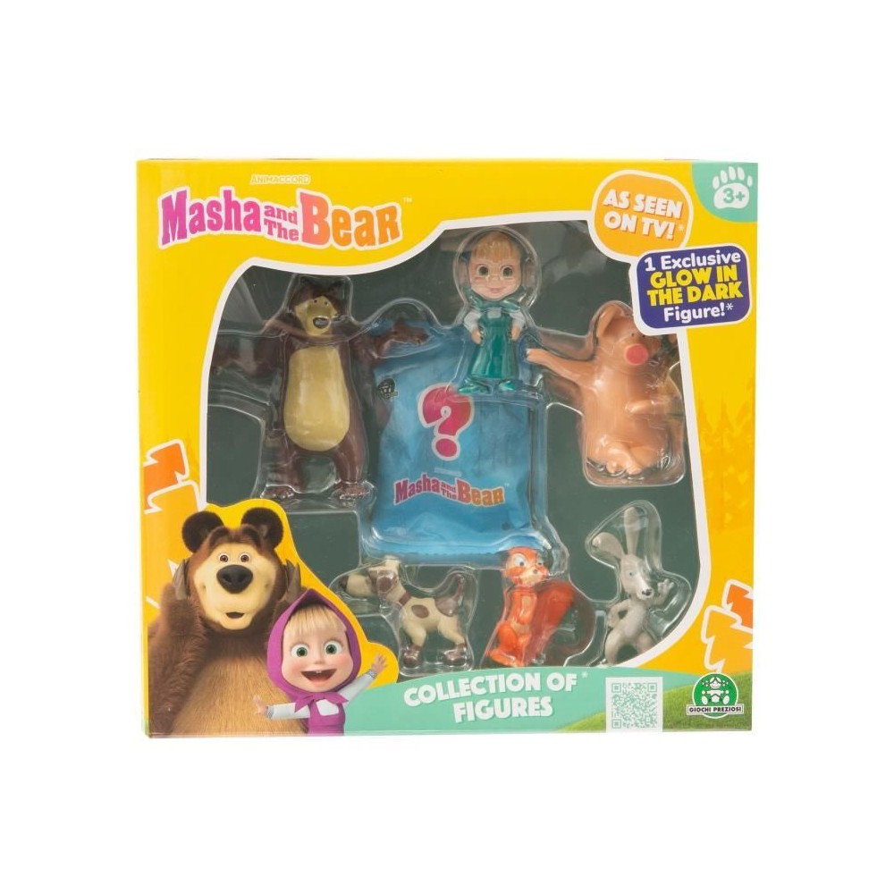 Figurines - MASHA AND THE BEAR - Coffret 7 figurines avec 1 surprise - Taille 5-7 cm - a partir de 3 ans - MHA31