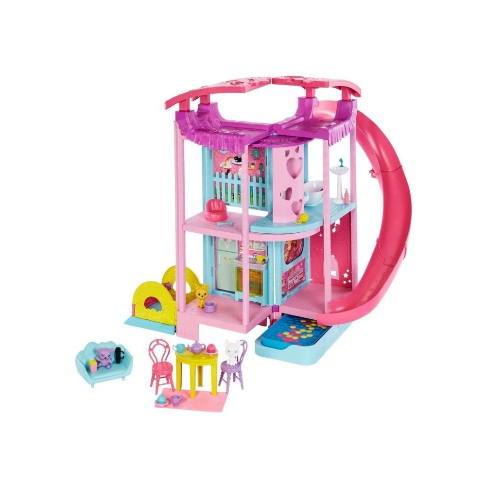 MATTEL L'incroyable Maison de Chelsea et ses animaux Barbie, 50 cm