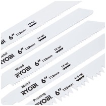 RYOBI - Blister 6 lames panachées scie sabre longueur 100 / 152 mm bo