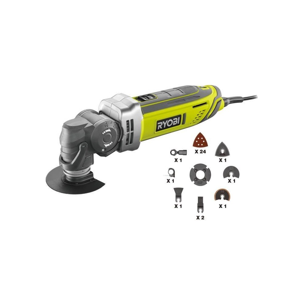 RYOBI - Multitool 300 W - Sac avec plateau de ponçage, 24 feuilles ab