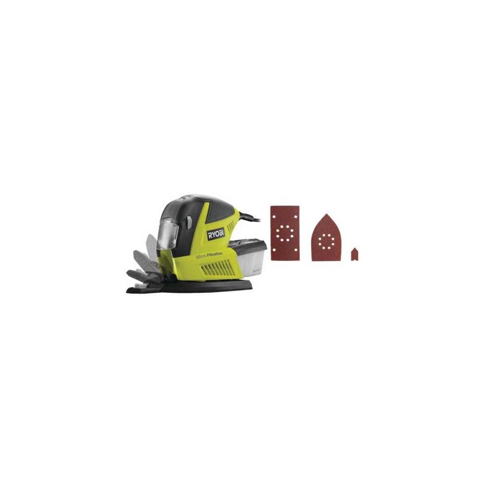 RYOBI - Ponceuse multifonction 180W - 6000-12000 osc/min + sac & 30 ab