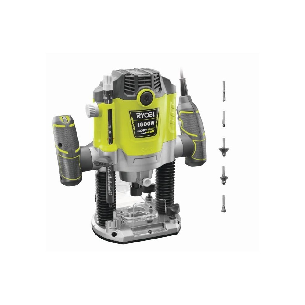 RYOBI - Défonceuse 1 600 W - 10 000-26 000 tr/min - pinces 8/6 mm - 5