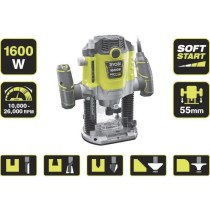 RYOBI - Défonceuse 1 600 W - 10 000-26 000 tr/min - pinces 8/6 mm - 5