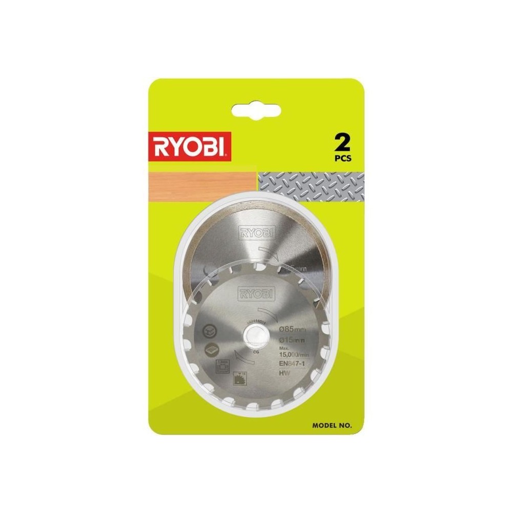 RYOBI - Kit 2 lames (1 lame pour bois/métal et 1 lame carrelage) 85 m