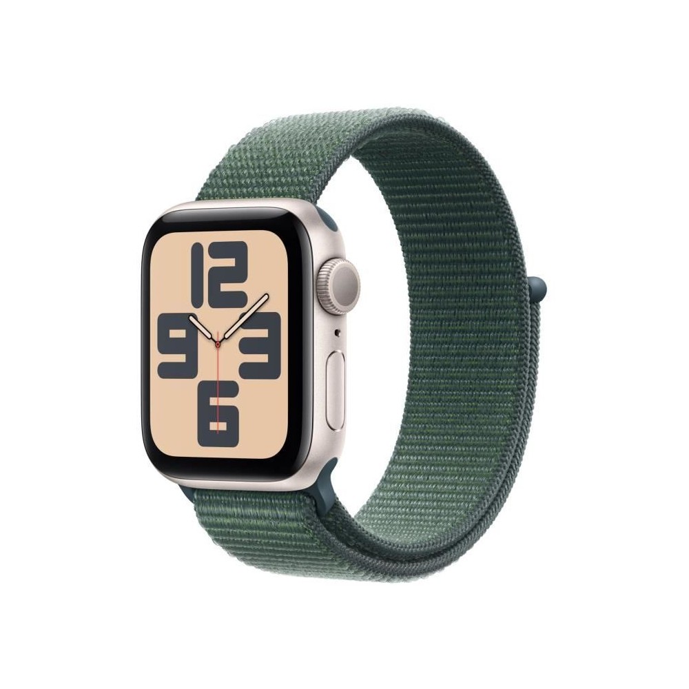 Apple Watch SE GPS - 40mm - Boîtier Starlight Aluminium - Bracelet Lake Green Sport Loop