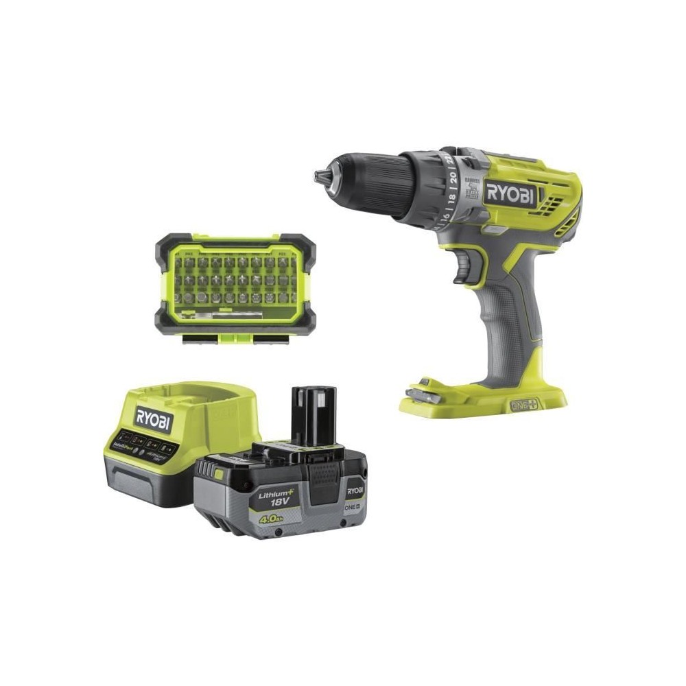 RYOBI - Perceuse a percussion 18V ONE+ - 50 Nm - 500-1800 tr/min + bat