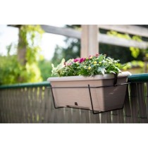 Kit jardiniere avec support en métal et plateau intégré - GARDEN ID Teramo - Taupe 50 cm - Effet de pierre - Recyclé/recycla