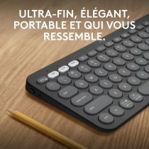 Clavier Logitech Pebble Keys 2 K380s clavier sans fil Bluetooth multidispositif - Graphite