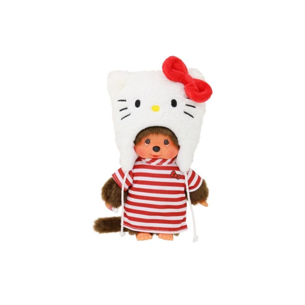 Peluche Monchhichi Hello Kitty - BANDAI - Douce peluche