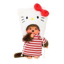 Peluche Monchhichi Hello Kitty - BANDAI - Douce peluche