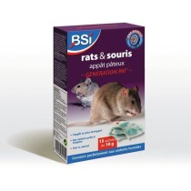 Anti-rats et souris 150g - BSI - Efficacité radicale - Generation Pat' - 15 sachets pâte 10g - Haute qualité - Adapté zones