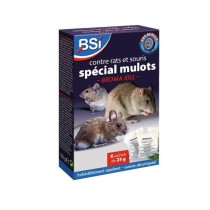 Anti-rats, souris et mulots 150g - BSI - Efficacité radicale - Avoine attrayante - 6 sachets céréales de 25g - Haute qualité