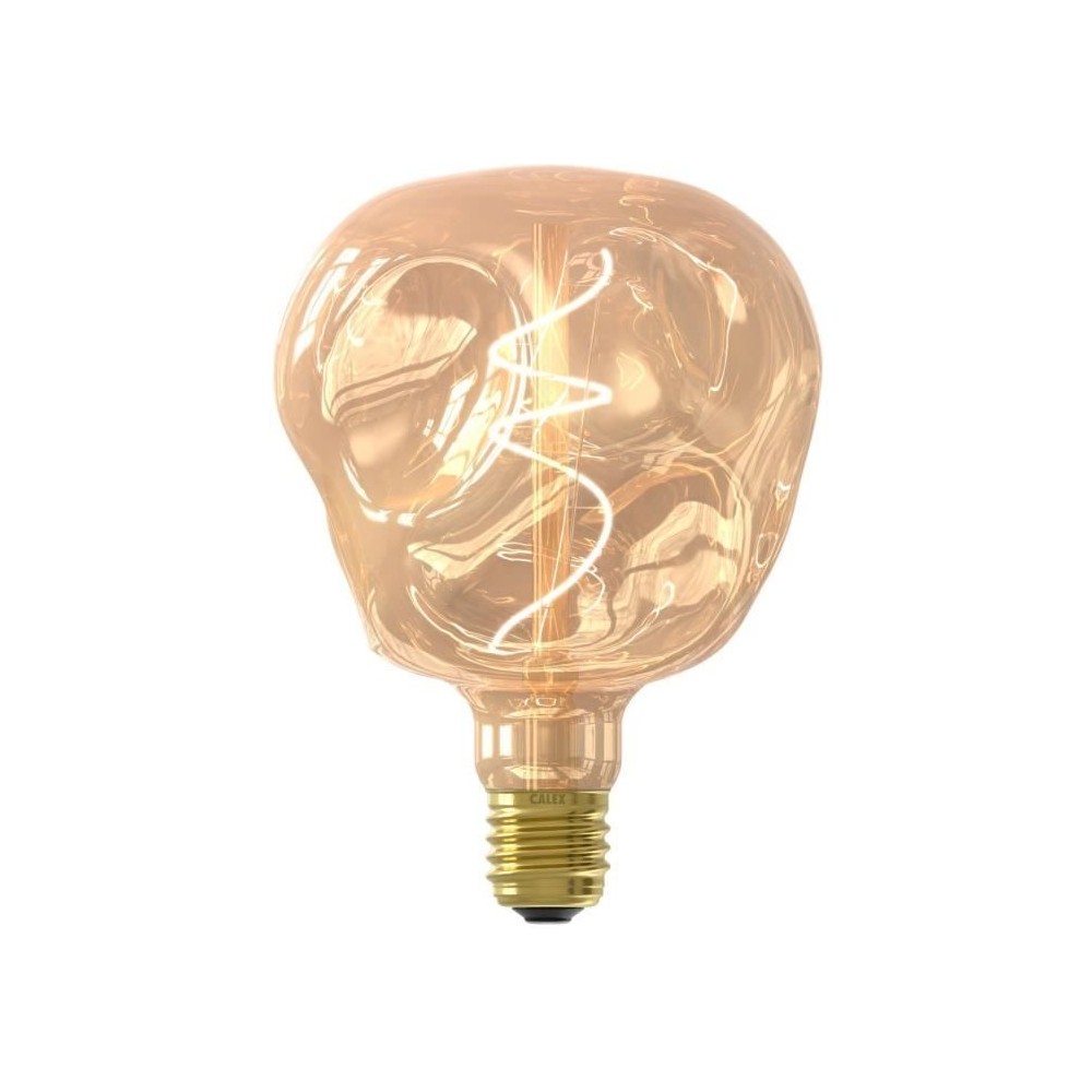 Ampoule LED E27 - CALEX - G125 NEO ORGANIC - Filament flexible - 4 W - 150 lm - 1800 K - Intensité variable - Or