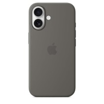 APPLE iPhone 16 - Coque en silicone avec MagSafe - Stone Gray