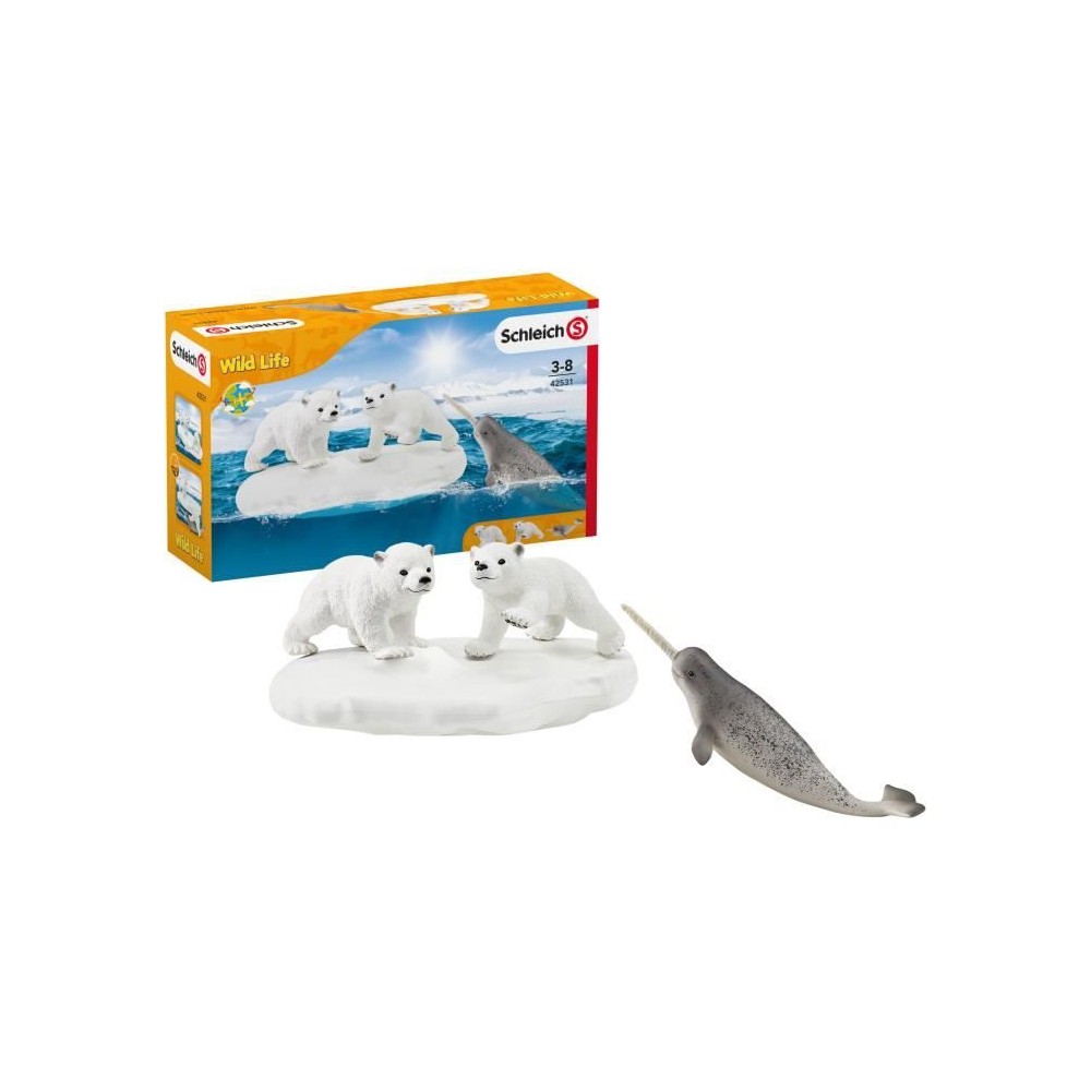 Figurines Glissade des Ours Polaires, Coffret schleich avec 2 figurine