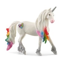 Figurine - SCHLEICH - Licorne arc-en-ciel mâle - Bayala - Blanc - A p