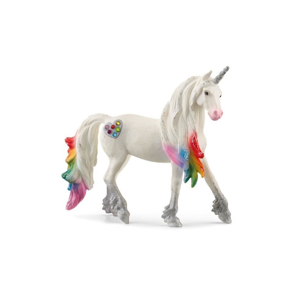 Figurine - SCHLEICH - Licorne arc-en-ciel mâle - Bayala - Blanc - A p