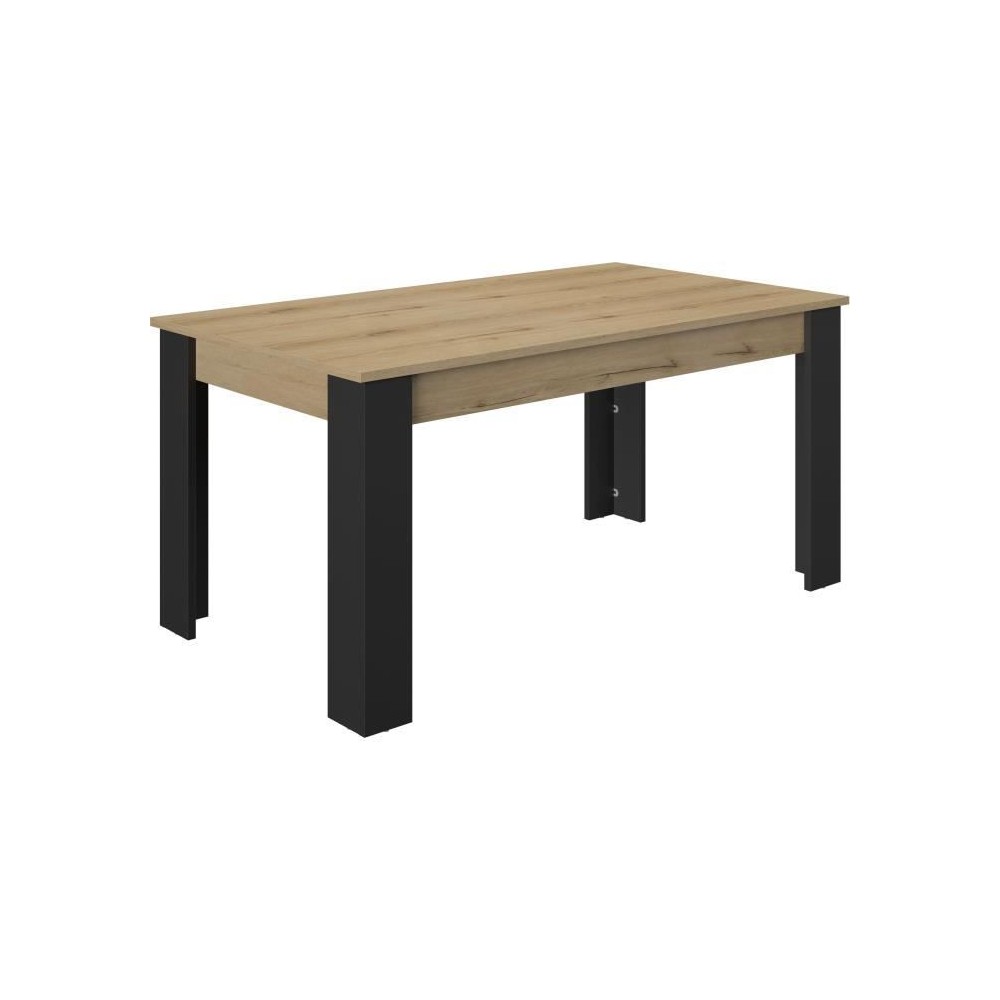 Table a manger extensible - GAMI - TRUST - Chene / Noir - 8 personnes - 90 x 160 x 77 cm