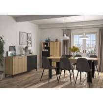 Table a manger extensible - GAMI - TRUST - Chene / Noir - 8 personnes - 90 x 160 x 77 cm