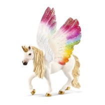 Figurine Licorne ailée arc-en-ciel, Multicolore, 16 x 15 x 18 cm - Sc