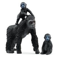 Figurine famille de Gorilles des Plaines, avec 1 maman gorille et ses