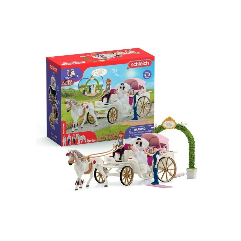 Figurine La caleche des mariés, des 5 ans, schleich 42641 HORSE CLUB