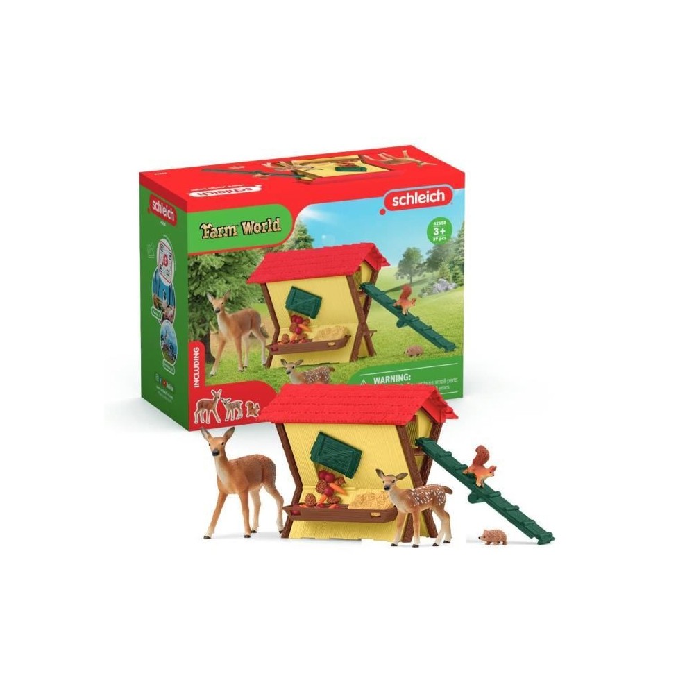 Cabane des animaux de la foret, Coffre schleich 42658 Farm World, pour