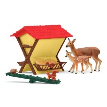 Cabane des animaux de la foret, Coffre schleich 42658 Farm World, pour