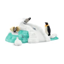 Figurines Famille pingouin sur la banquise, Schleich 42661 Wild Life,