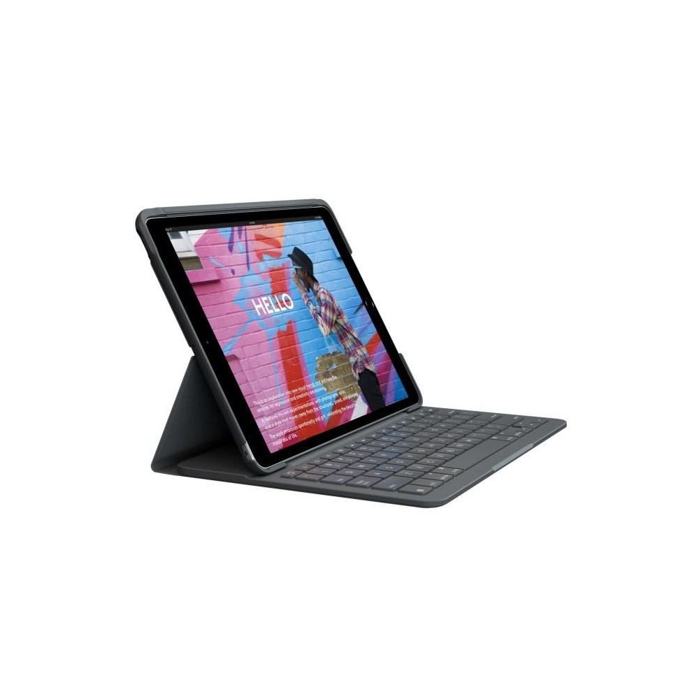 LOGITECH - Étui Clavier Bluetooth pour iPad 10.2 (7eme Génération) Slim Folio iPad 10.2 (7e, 8e et 9e génér) - AZERTY - Gri