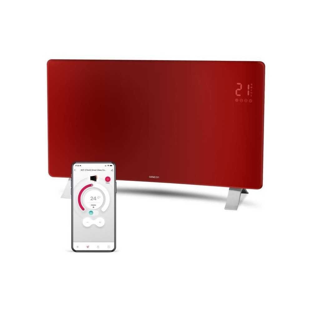 Radiateur intelligent Wi-Fi en verre - SENCOR - SCF 4742RD - 2400 W -