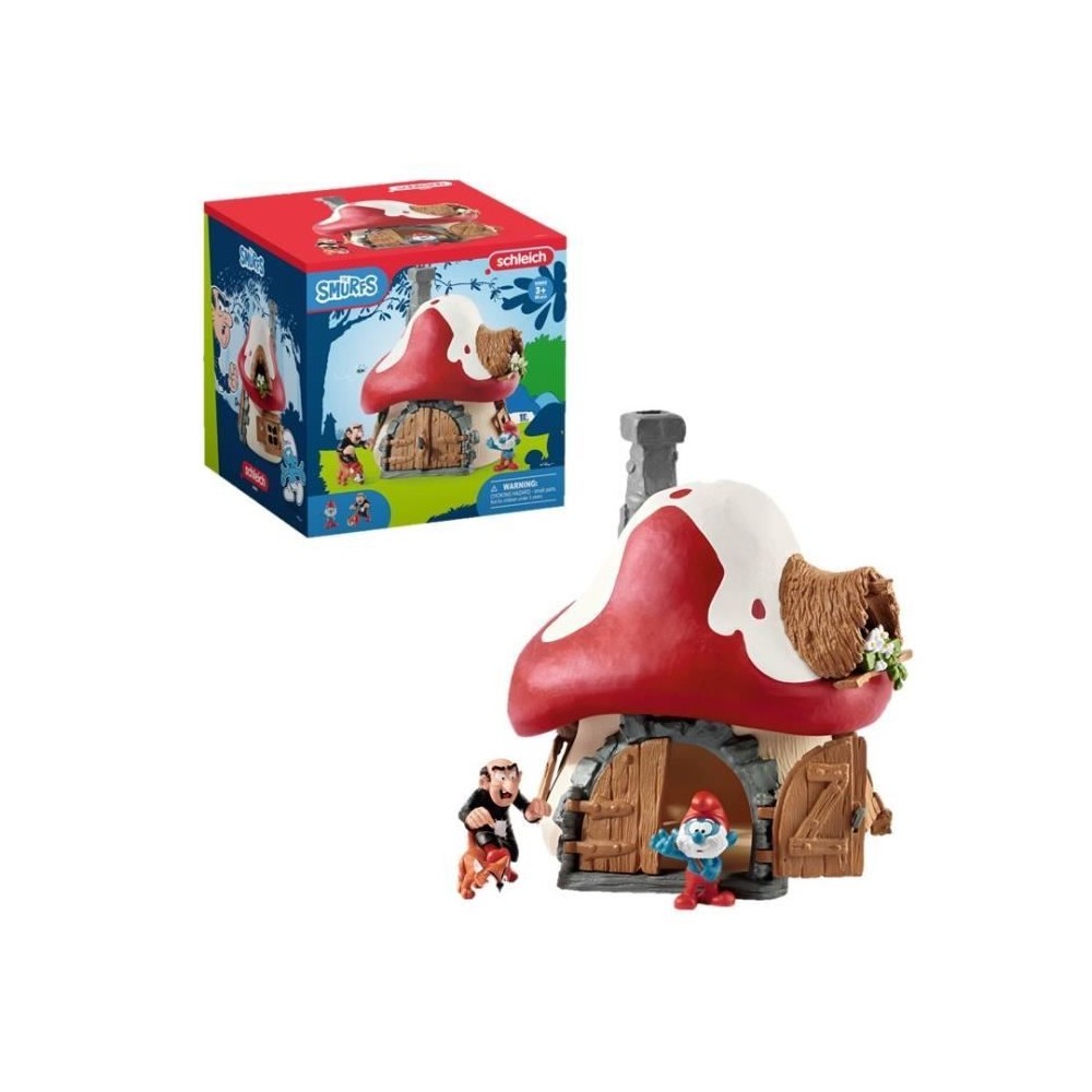 Maison des Schtroumpfs avec 2 figurines, des 3 ans, Schleich 20803 THE SMURFS™ - figurine, 19 x 19 x 19 cm