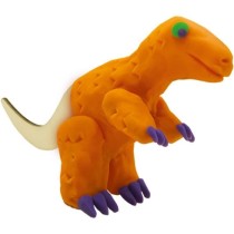 Pâte a modeler - Squelettes de dinosaures en bois - Orange et violet