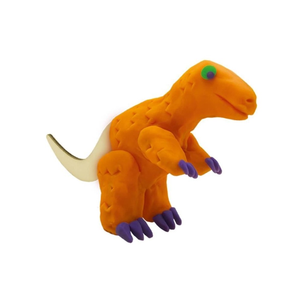 Pâte a modeler - Squelettes de dinosaures en bois - Orange et violet