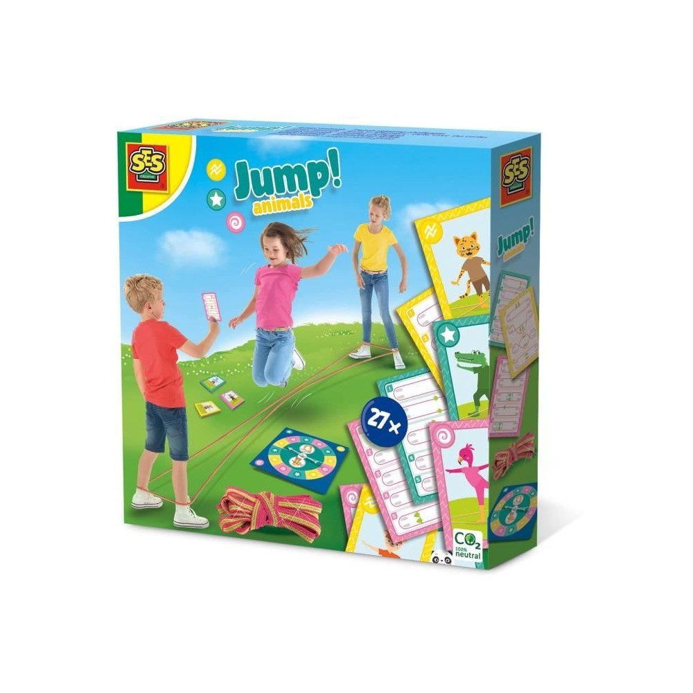 Jeu de cartes Jump! Animals - Sauts a l'élastique pour enfants de 3 a