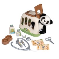 Smoby - Mallette vétérinaire - 1 peluche panda et de nombreux accessoires - Produit 2 en 1 : Cage de transport