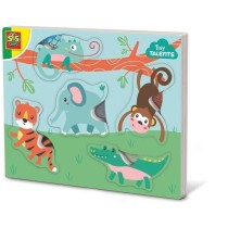 SES CREATIVE - Puzzle sensoriel animal - Animaux - Bleu - 12 mois - B