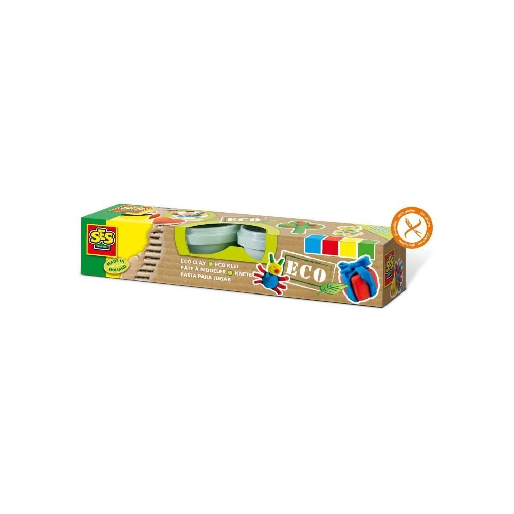 Pâte a modeler écologique SES CREATIVE 24911 - 4x90 g - Multicolore