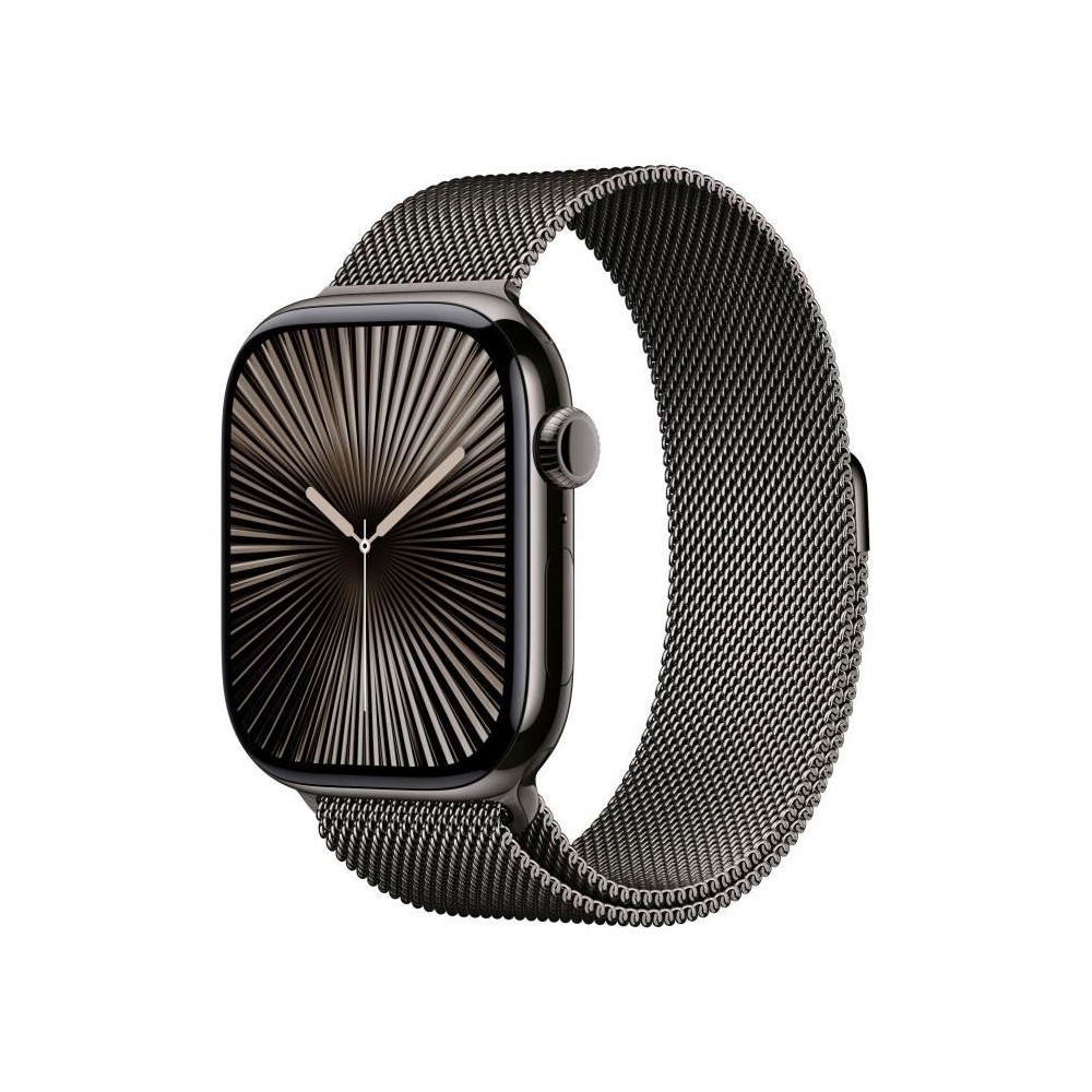 Apple Watch Series 10 GPS + Cellular - 46mm - Boîtier Slate Titanium - Bracelet Slate Milanese Loop - S/M