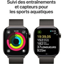 Apple Watch Series 10 GPS + Cellular - 46mm - Boîtier Slate Titanium - Bracelet Slate Milanese Loop - S/M