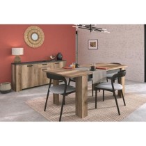 Table a manger extensible - STEIN - Rectangulaire - Chene et steam Bla