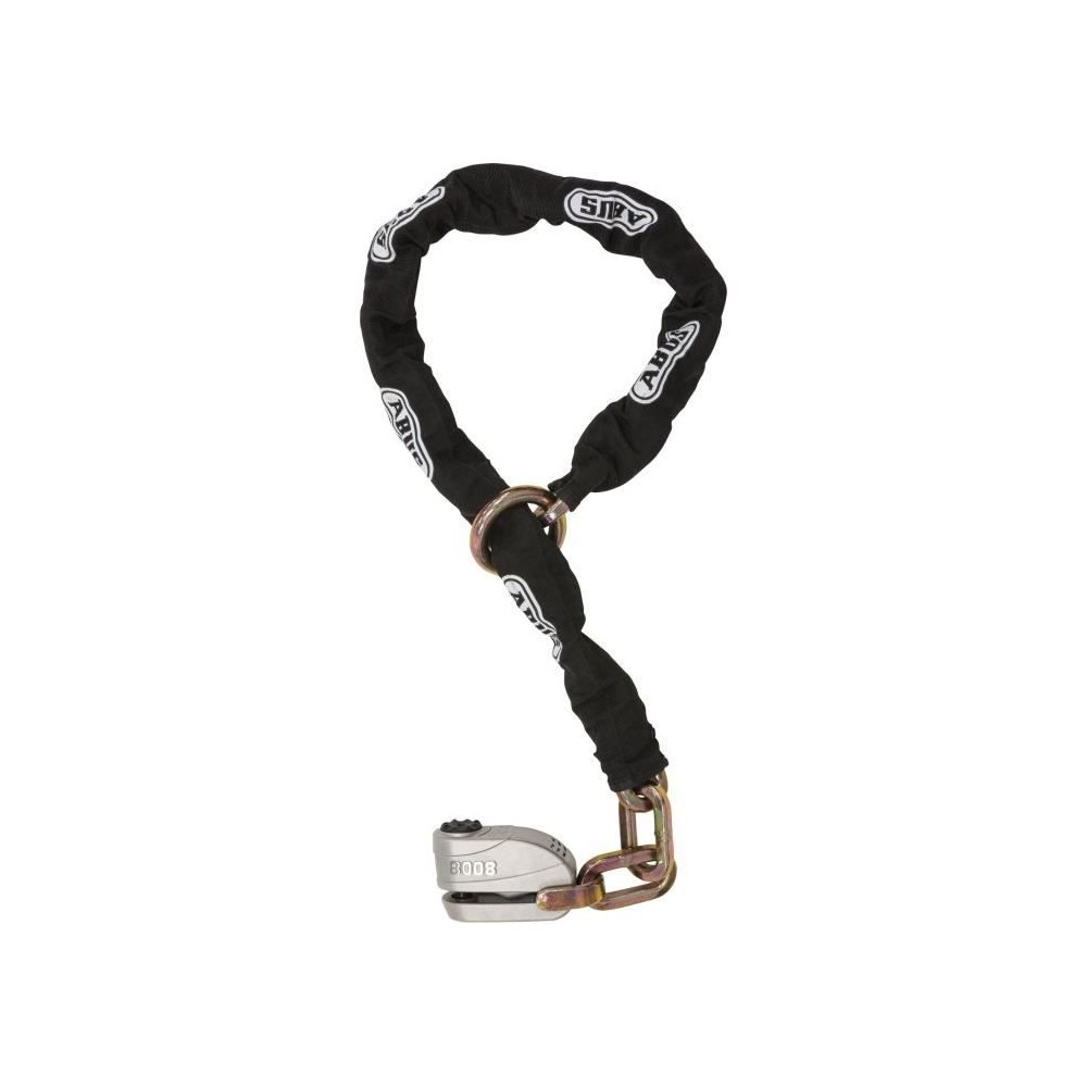 Antivol de chaîne - ABUS - 8008/12KS120 Black Loop - Chaîne 12 mm - Pene 16 mm - Alarme 100 dB - Cylindre Xplus - 2 clés