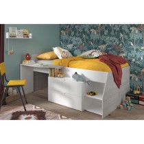 Lit combiné enfant contemporain PARISOT KIM - gris loft et blanc - l