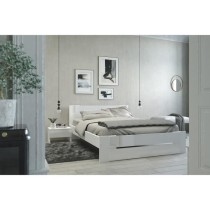 PARISOT Lit adulte - Contemporain - Décor blanc et blanc brillant - l