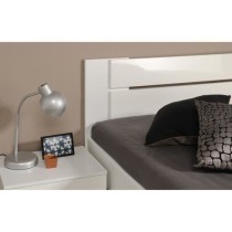 PARISOT Lit adulte - Contemporain - Décor blanc et blanc brillant - l